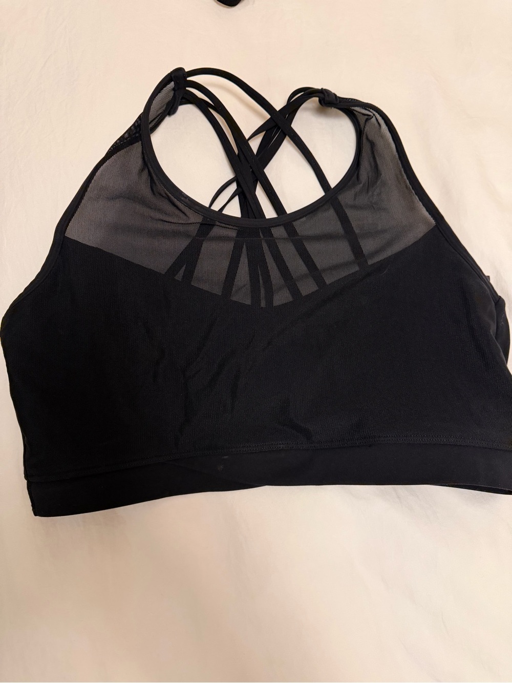 Black Mesh Strappy Sports Bralette